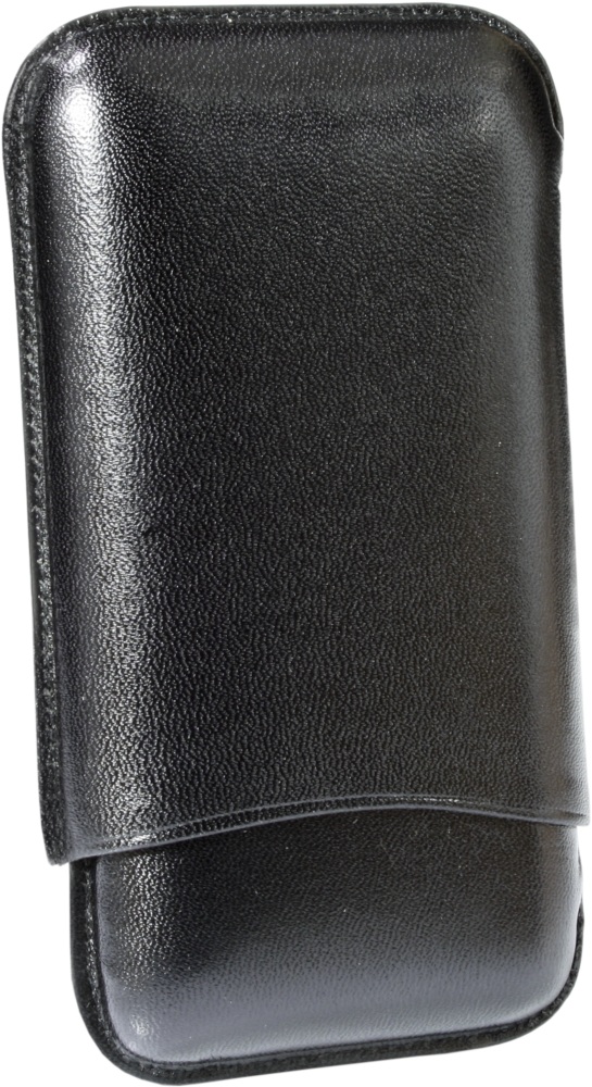 MARTIN WESS BLACK COWHIDE// GOATSKIN LEATHER 2 ROBUSTO CIGAR CASE ** NEW **
